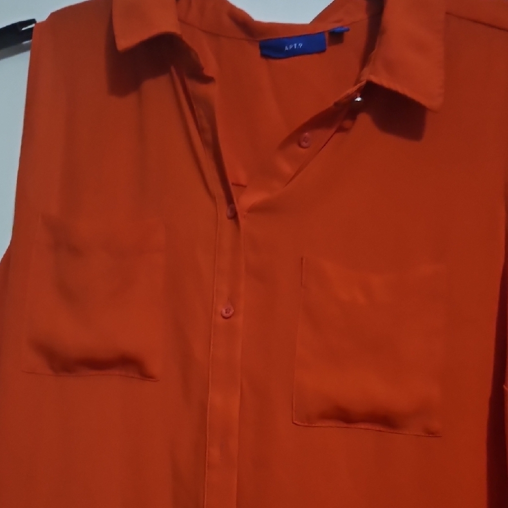 Apt. 9 Bold Orange Sleeveless Blouse - Picture 3 of 4